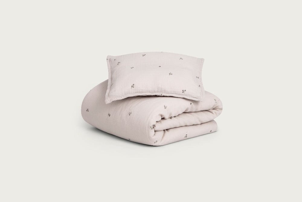 Folia color folded cotton bedding pillow and blanket