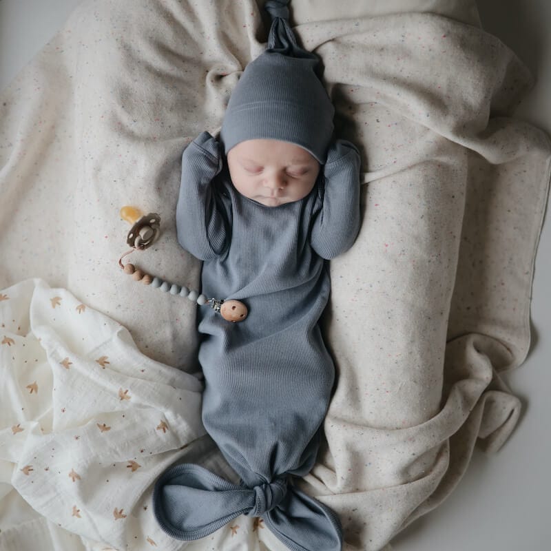 Ribbed baby dress "Gray Mottled
