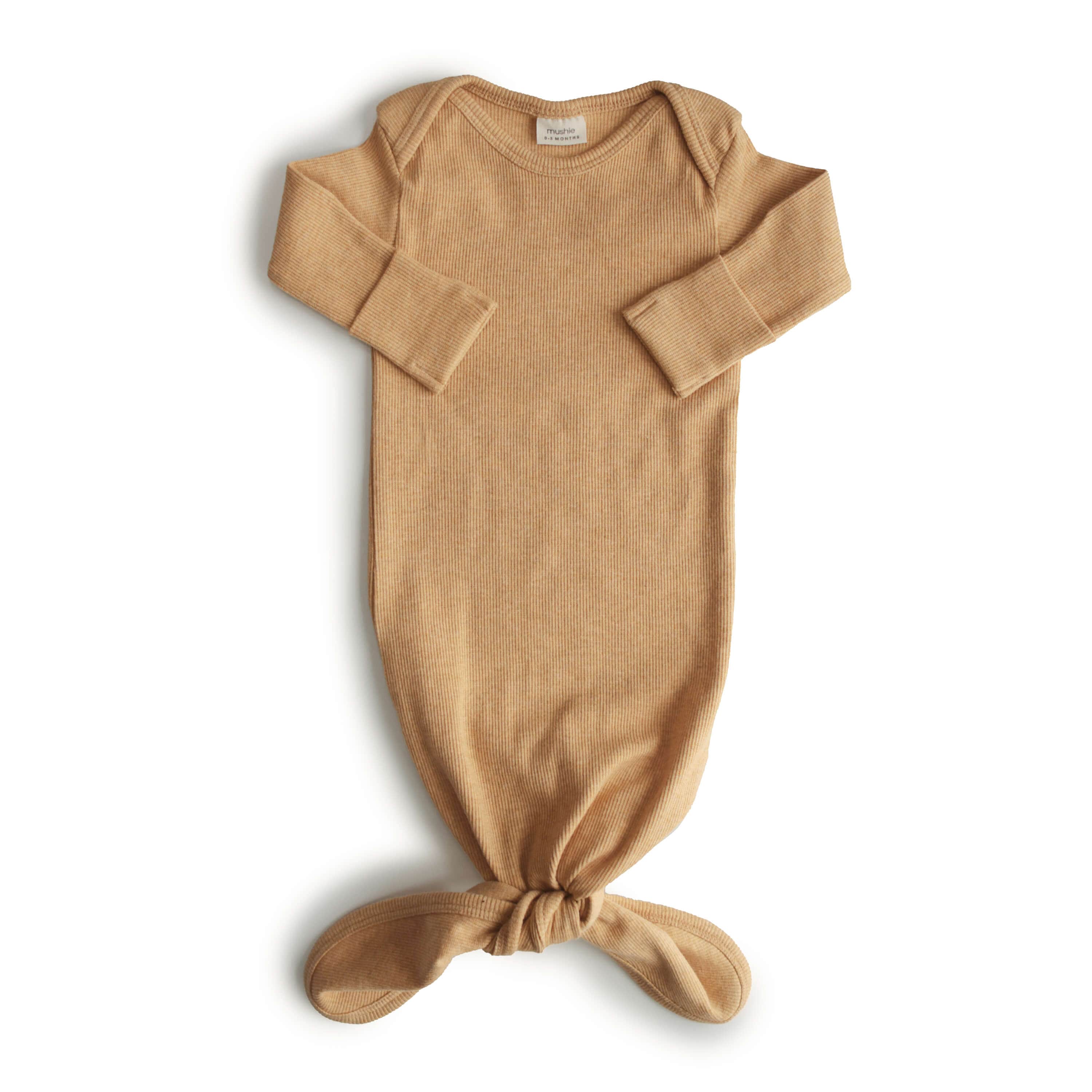 Ribbed baby dress "Mustard