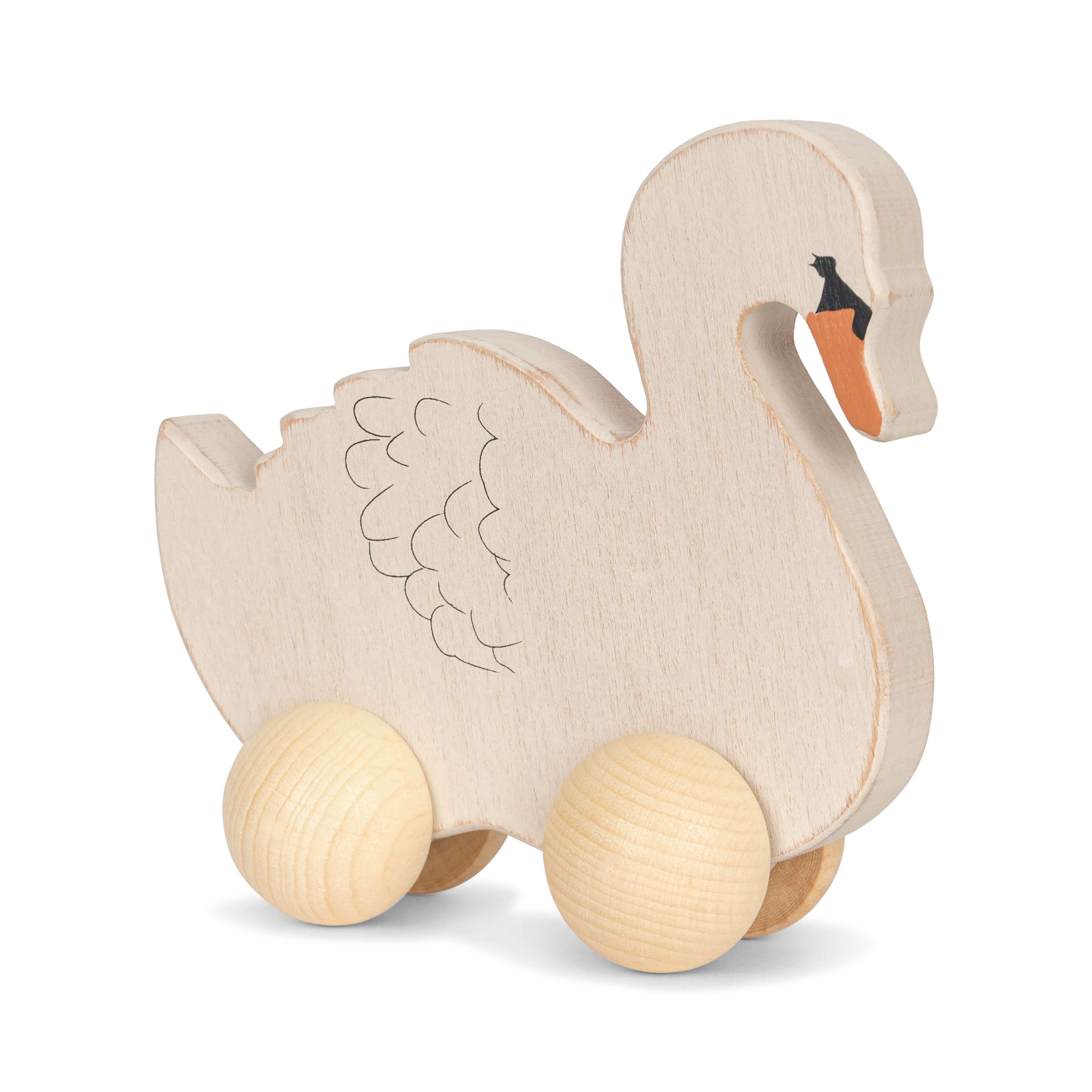 Rolling wood swan