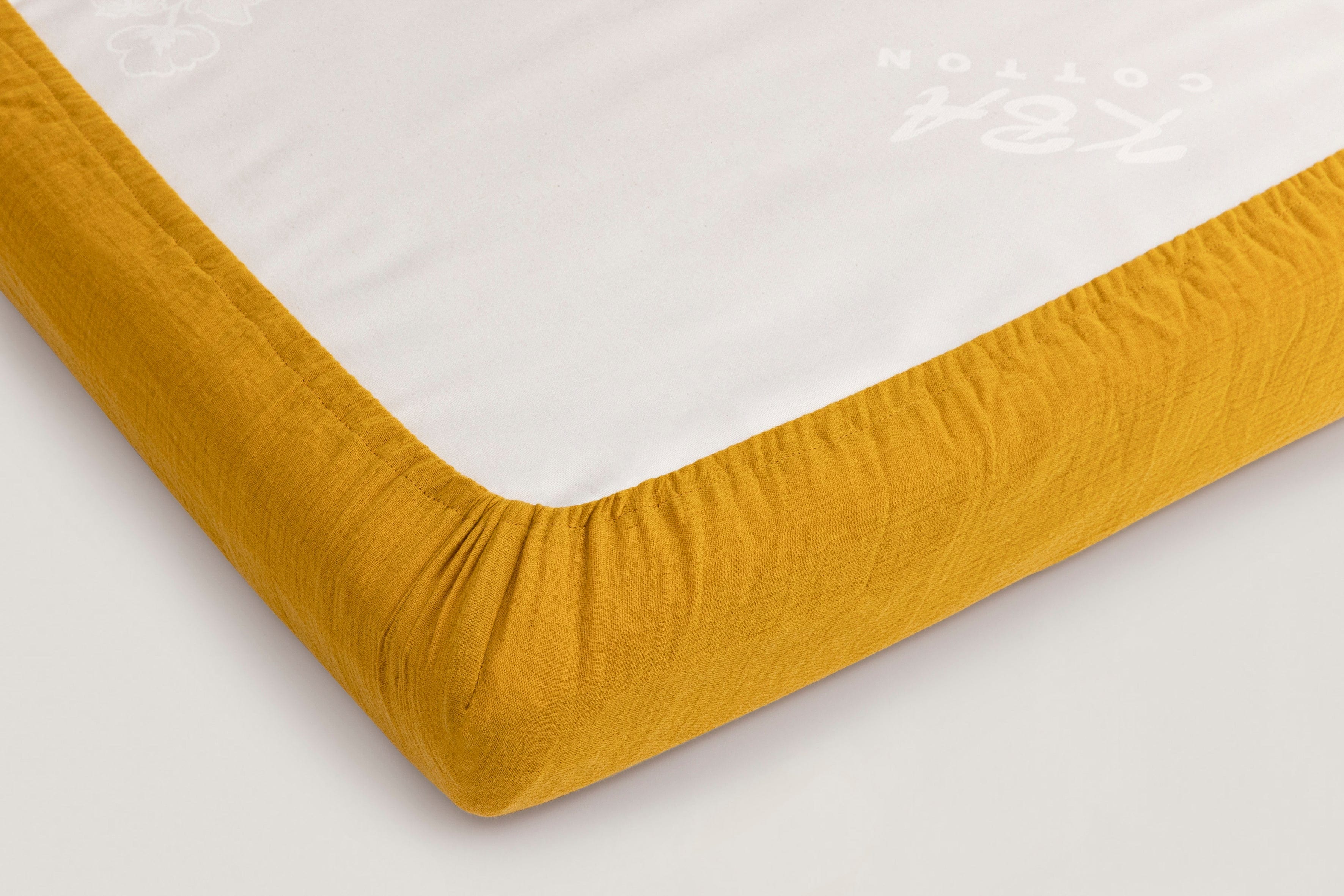 Muslin fitted sheet mustard yellow for FREDERICK and PAUL
