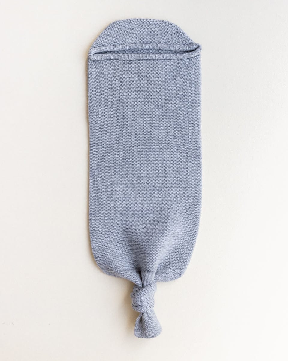 Baby Cocoon pucksack for autumn winter, light gray cotton