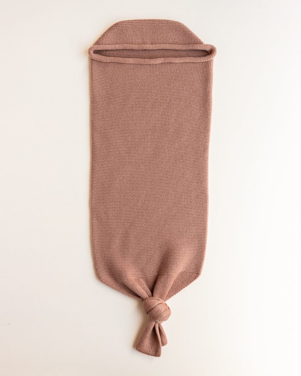 Baby Cocoon pucksack for autumn winter, terracotta-colored cotton